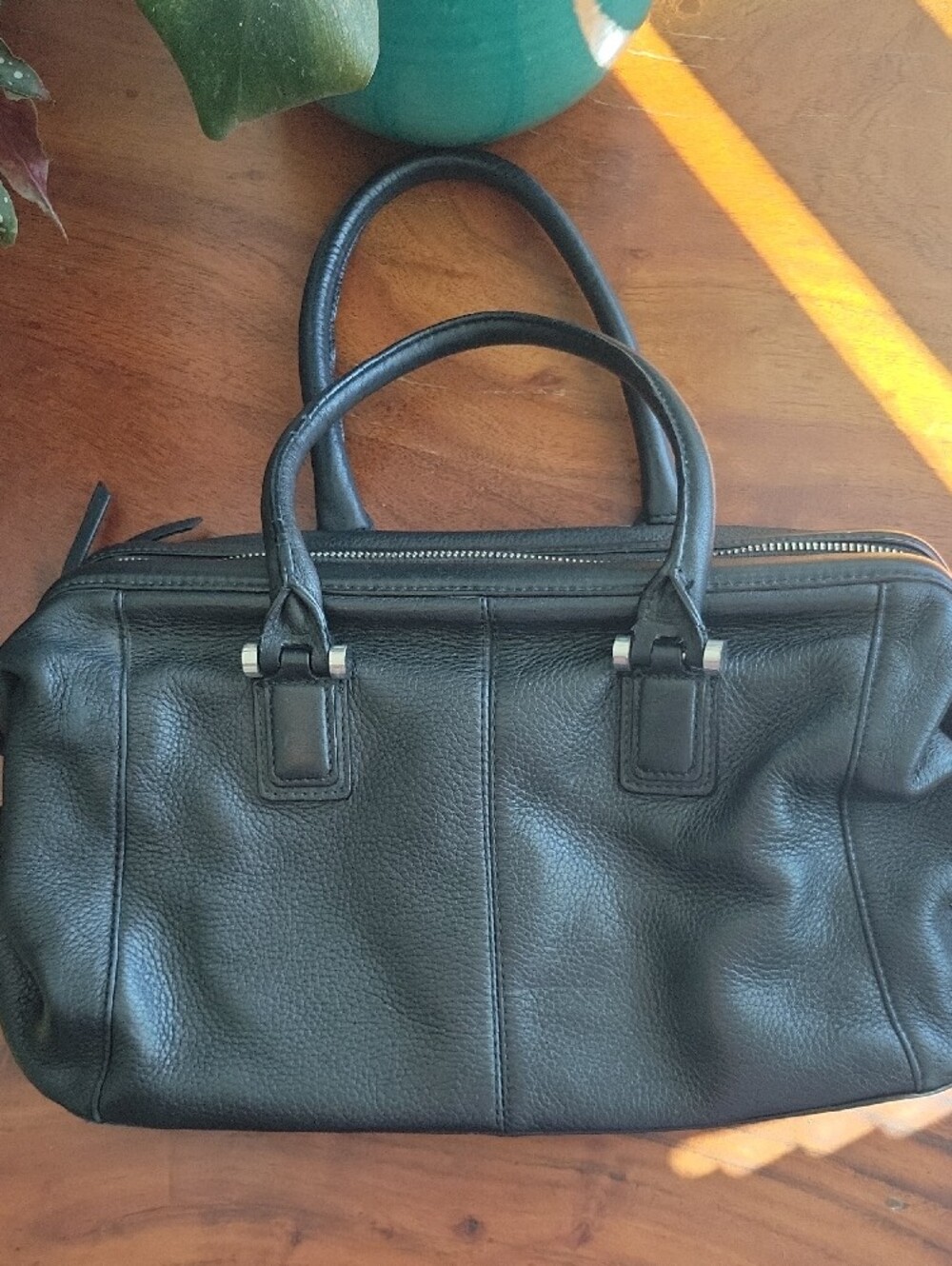 Calvin Klein Black Genuine Pebbled Leather (Doctor's Bag) Satchel - Picture 10 of 11